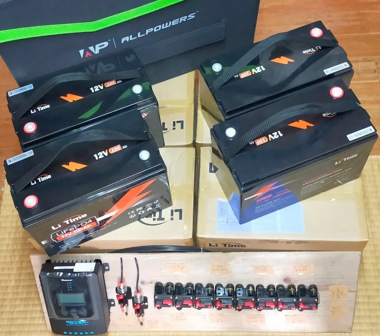 移動可能なポータブル電源の自作】Li Timeバッテリー12V100ah×4個