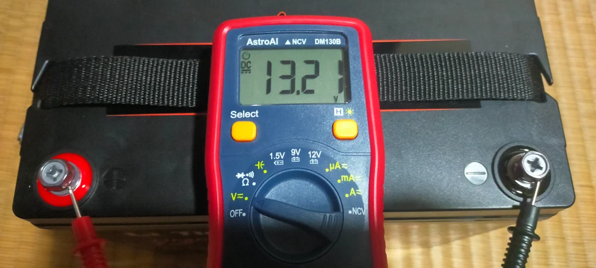 Li Time12V100ah Mini(購入時の電圧13.21V)