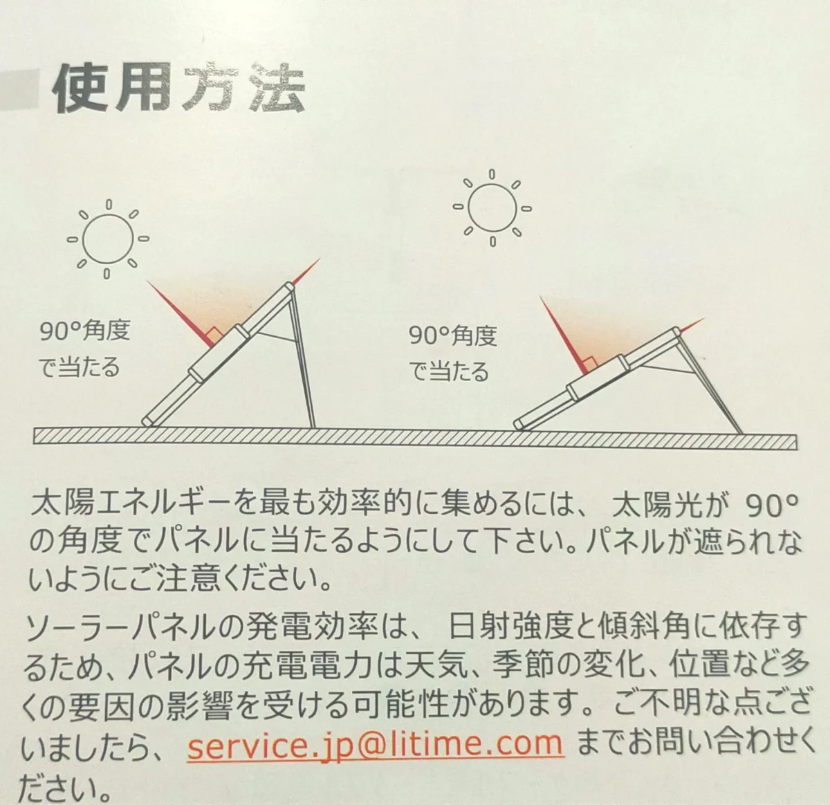 LiTime折りたたみソーラーパネル使用方法
