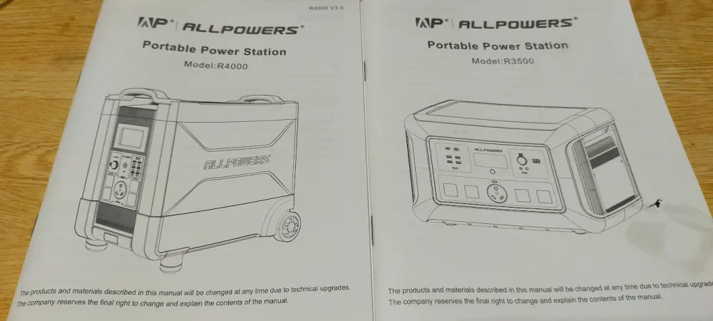 ALLPOWERSポータブル電源R4000＋R3500＝比較