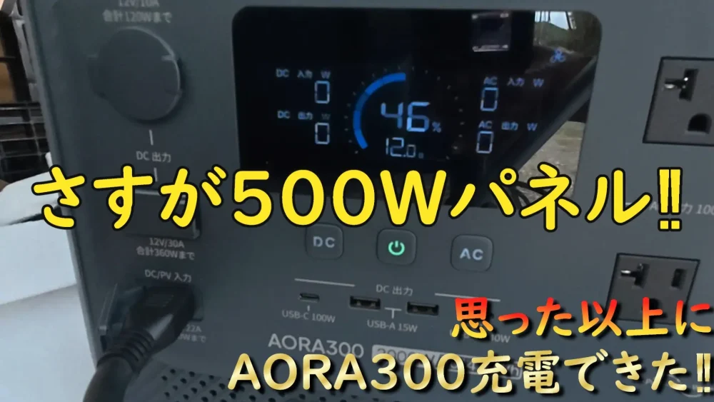 0%➤46%AORA300充電