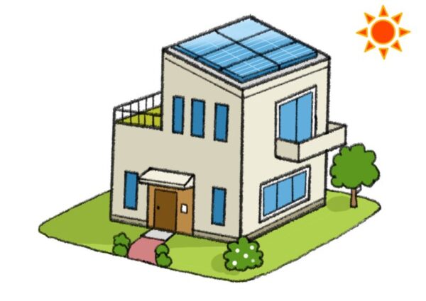 太陽光発電を設置した家（アニメ）