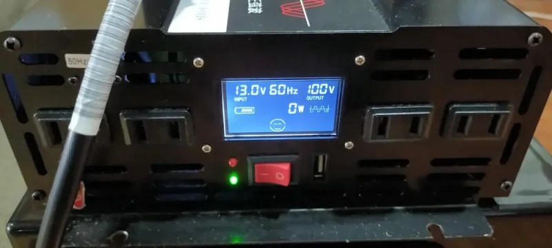 Ampere Timeリン酸鉄リチウムイオンバッテリー12V400ah充電後、正弦波インバーター電圧13.0V