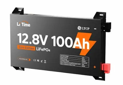 LiTime超薄型リン酸鉄リチウムイオンバッテリー12.8V100Ah