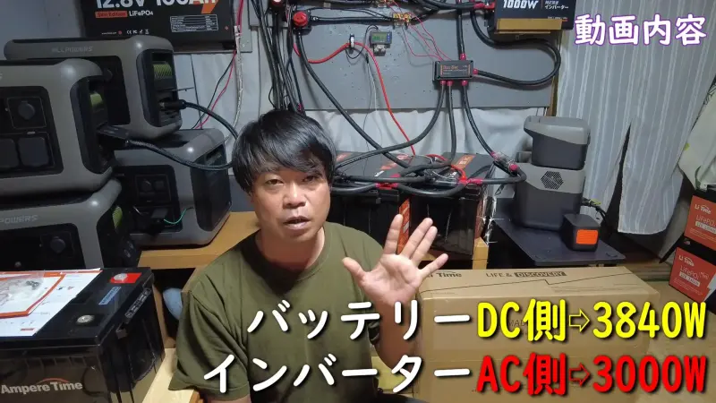 リタイム薄型バッテリー出力(放電)について