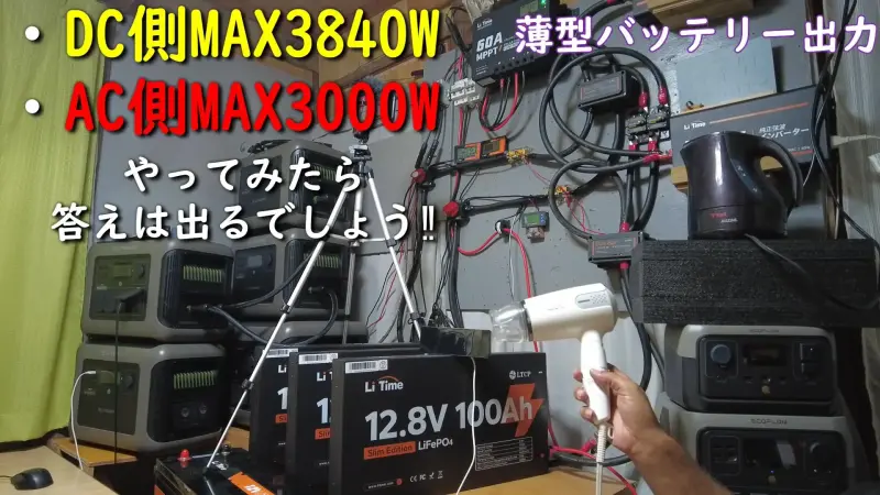 リタイム超薄型バッテリー大出力(3000Wオーバー放電)